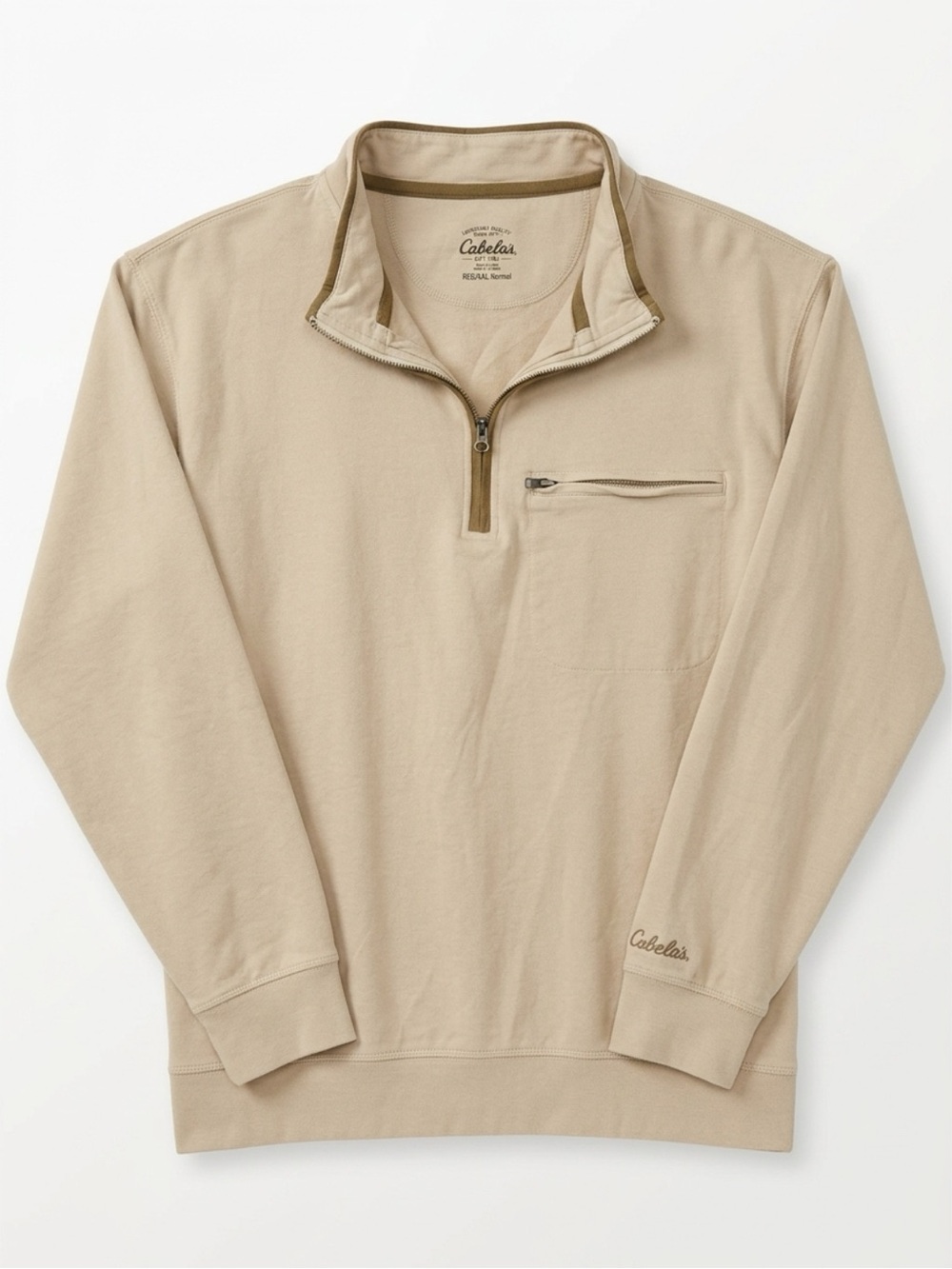 Cabela's Men's Tan 1/4-Zip Sweatshirt